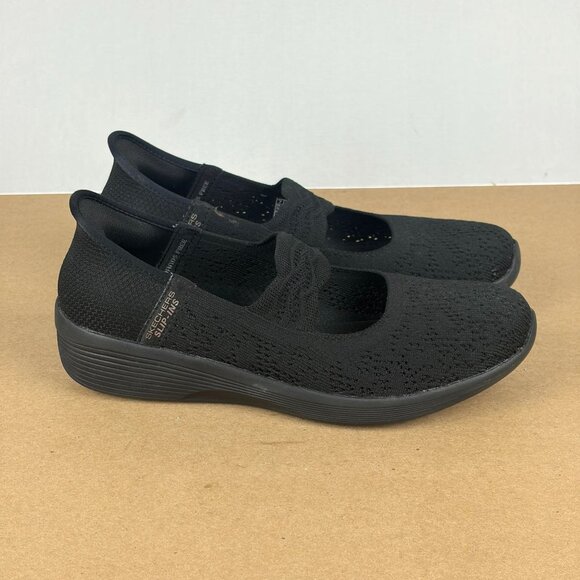 Skechers Slip-Ins Arya That's Sweet Sneakers Womens 7 Black Memory Foam Slip On - Picture 3 of 10